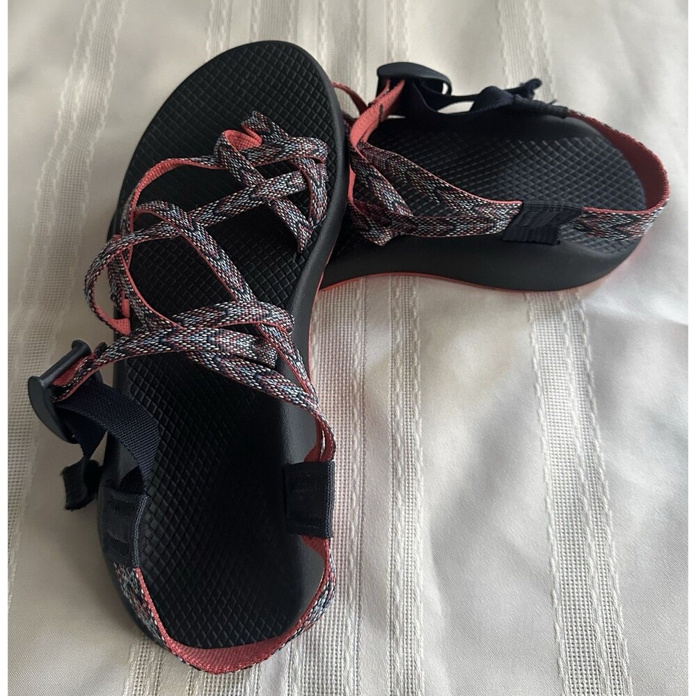 Chaco ZX2 Classic Sport Sandals Motif Eclipse Coral/Pink Blue Strappy W.9 Hiking